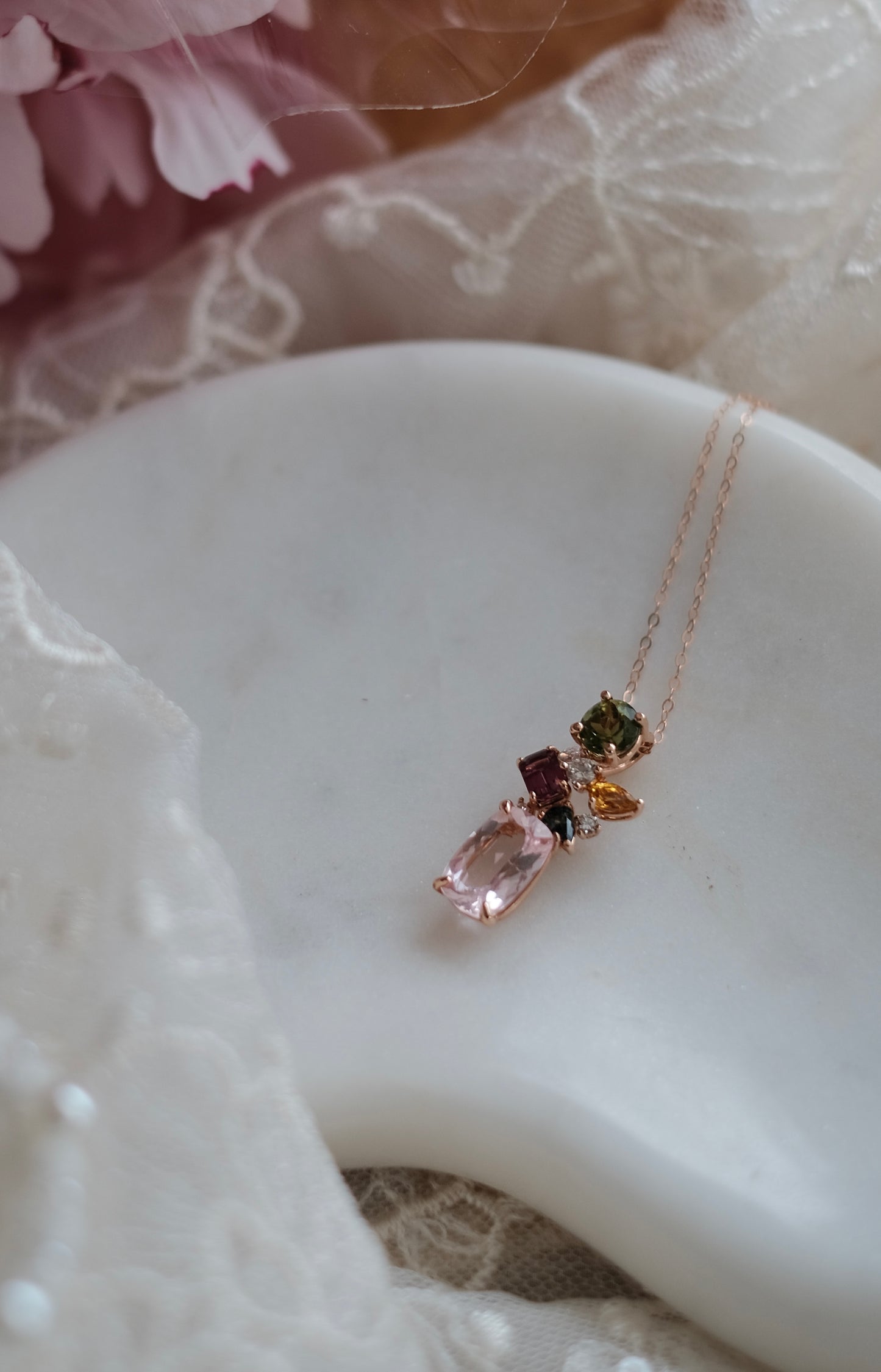 Blooming Spring Colors - Bespoke Gemstone Pendant