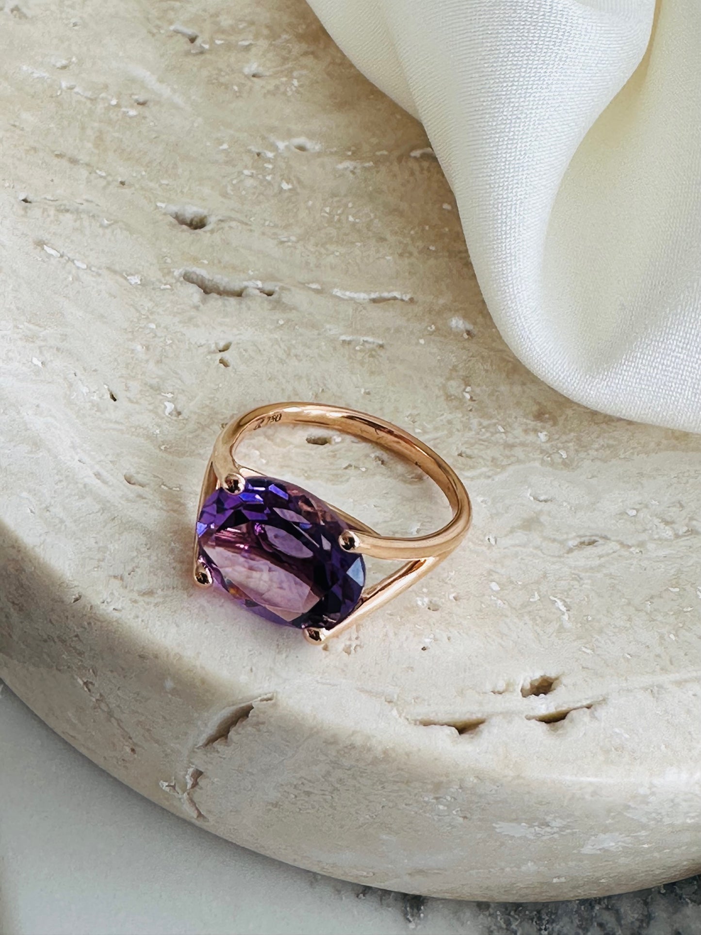 18K Rose Gold Amethyst