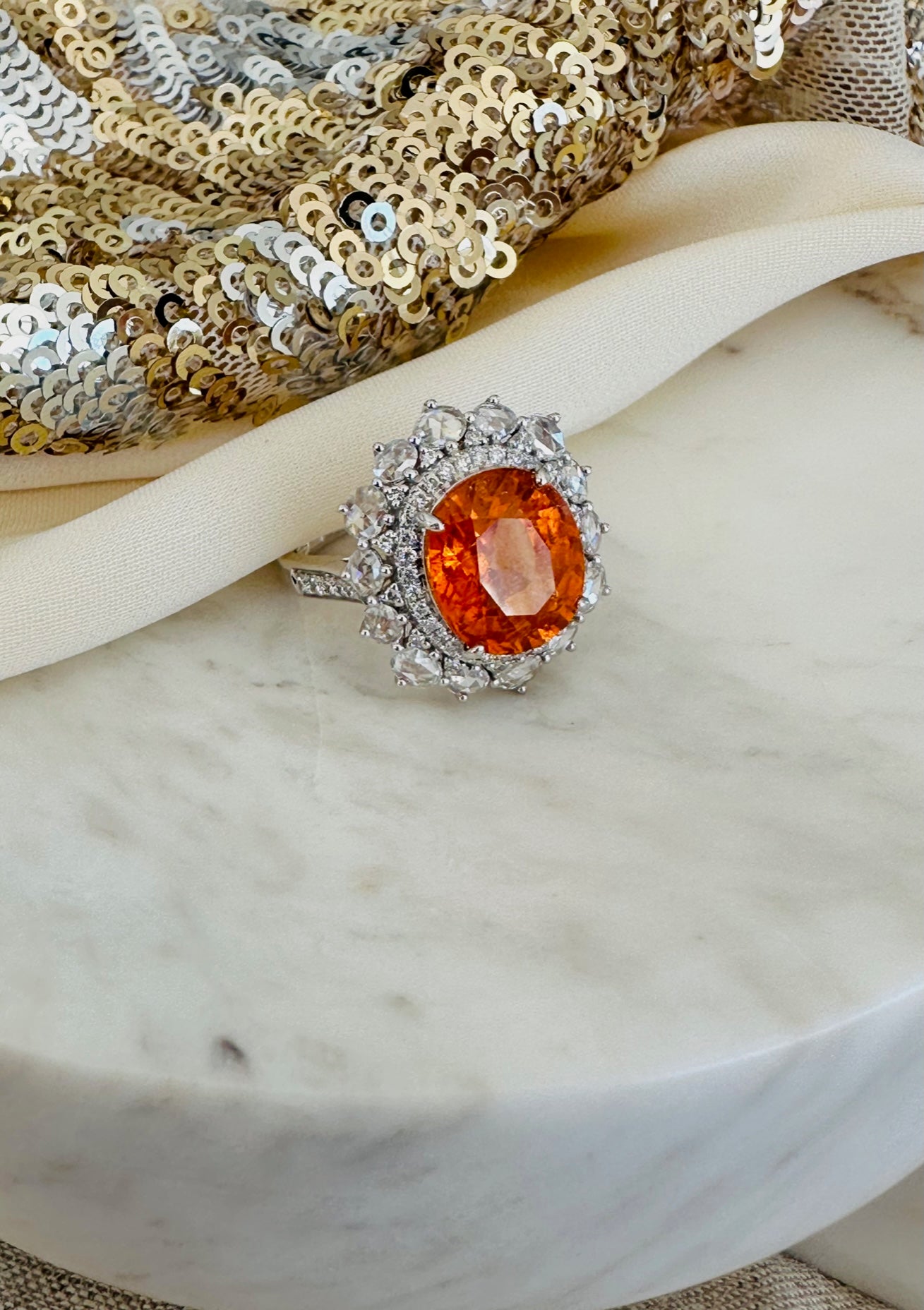 Spessartine Diamond Ring