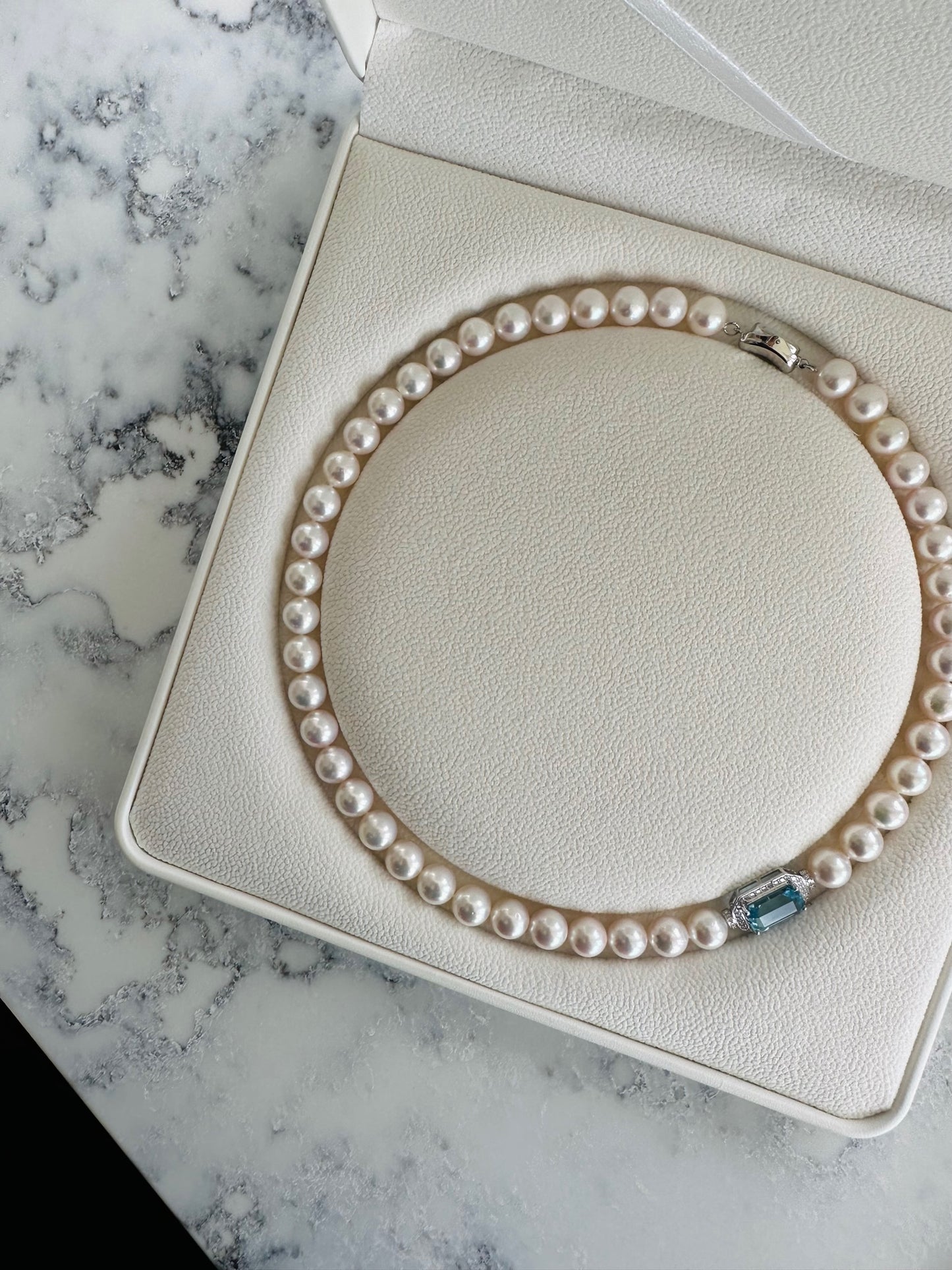 Aquamarine Akoya Pearl Necklace