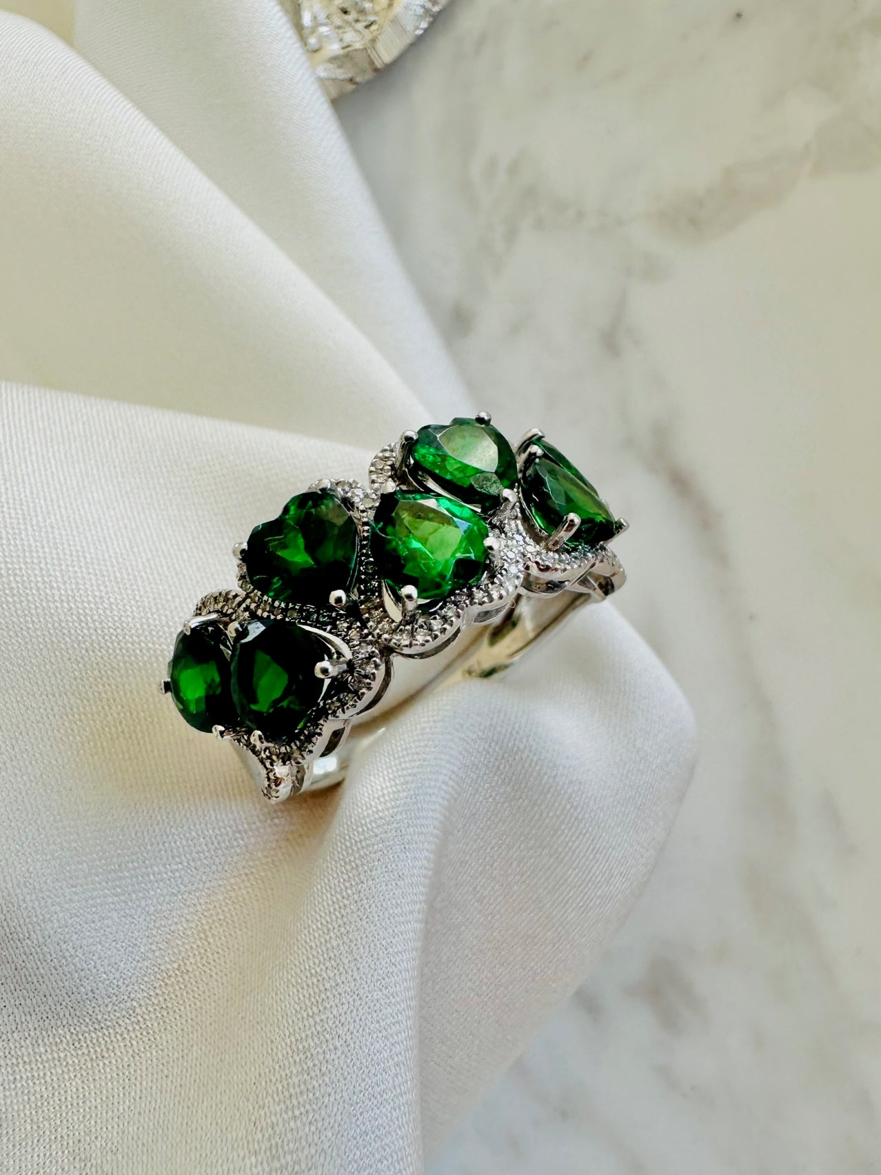 Tsavorite Garnet Diamond Ring