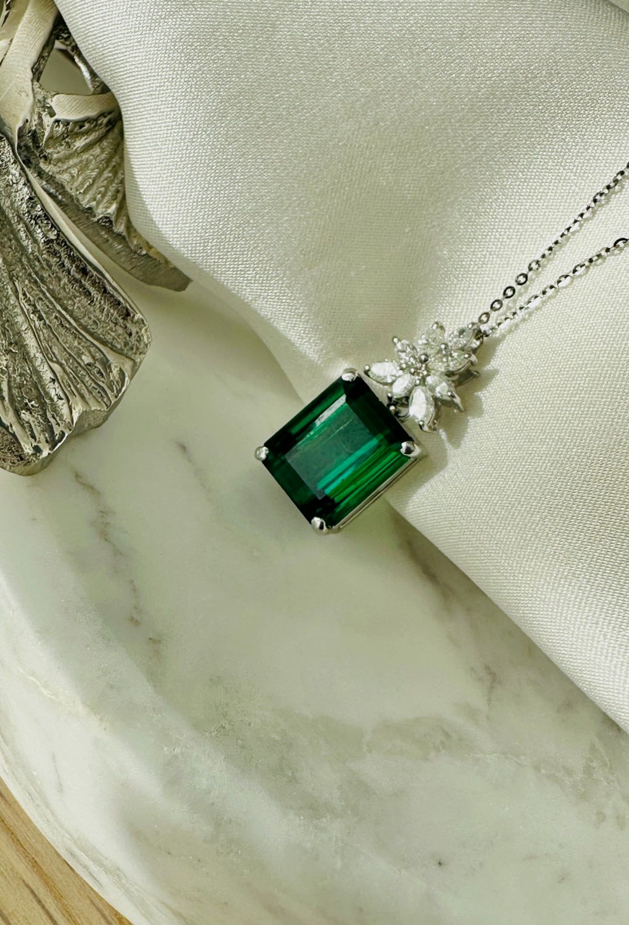 Tourmaline Diamond Pendant