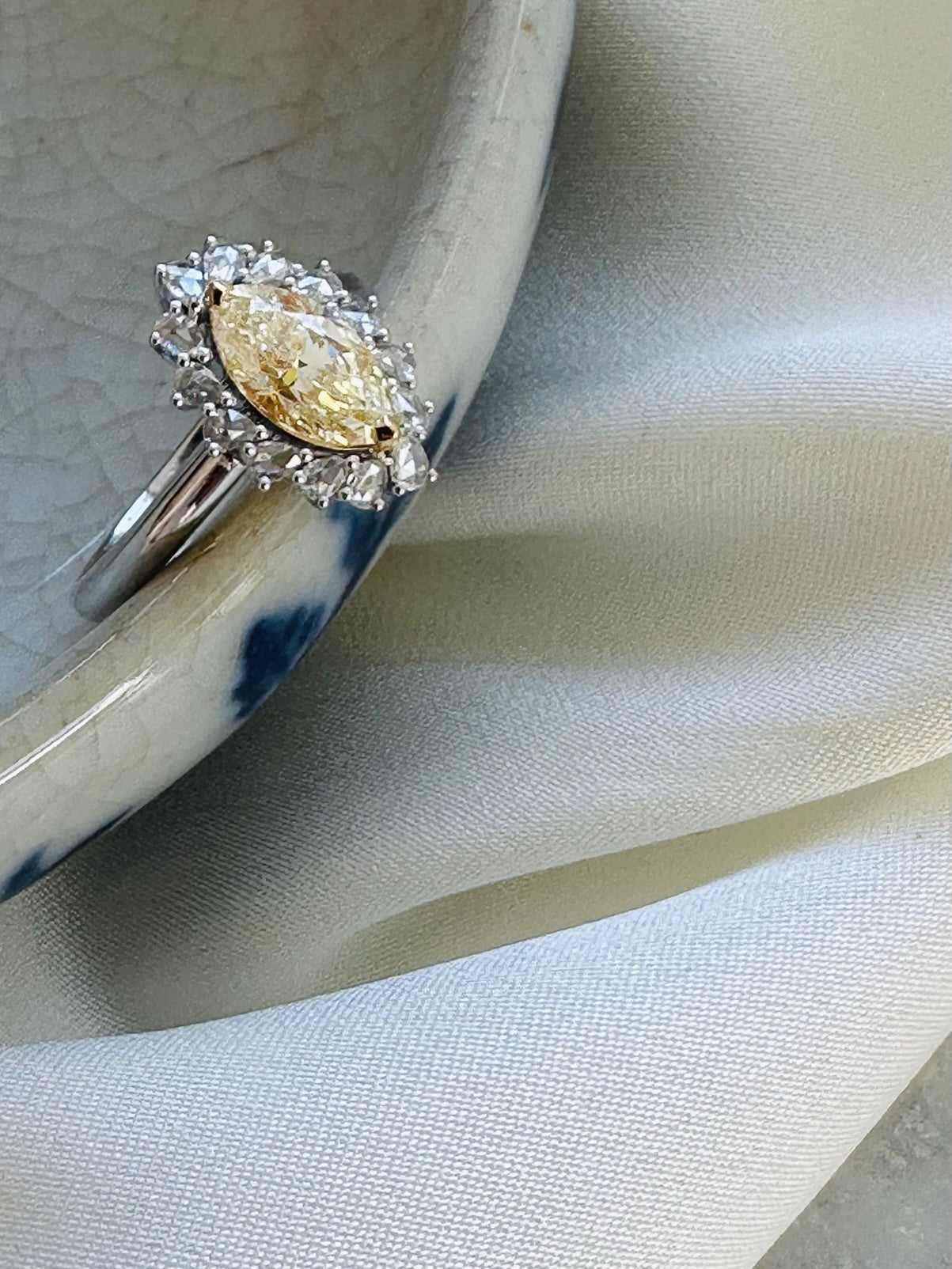 Yellow Marquise Diamond Ring