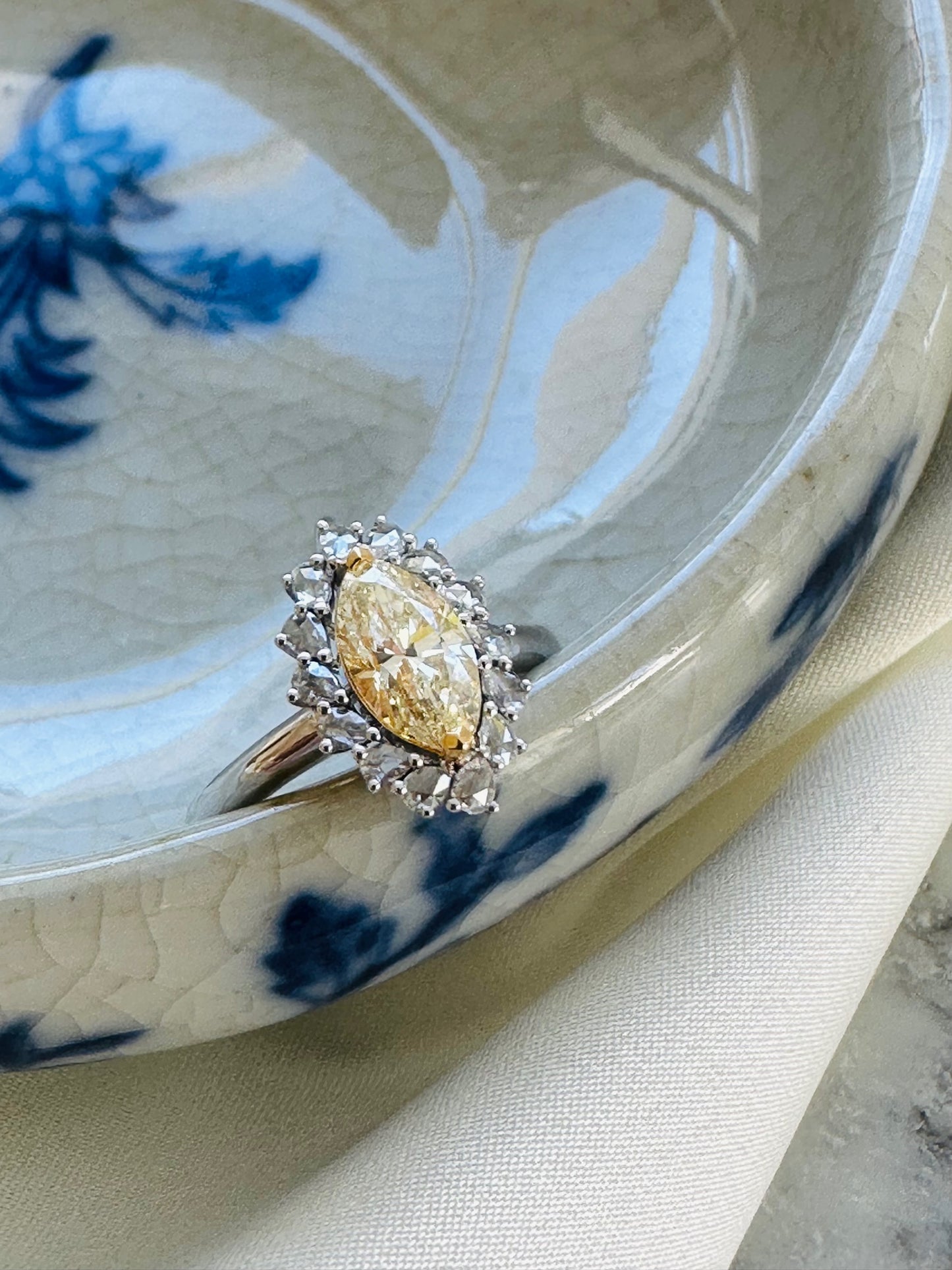 Yellow Marquise Diamond Ring
