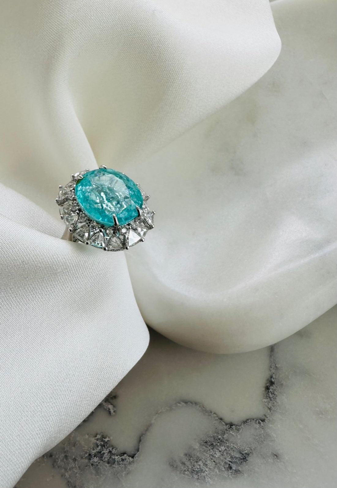 Paraiba Tourmaline Diamond Ring