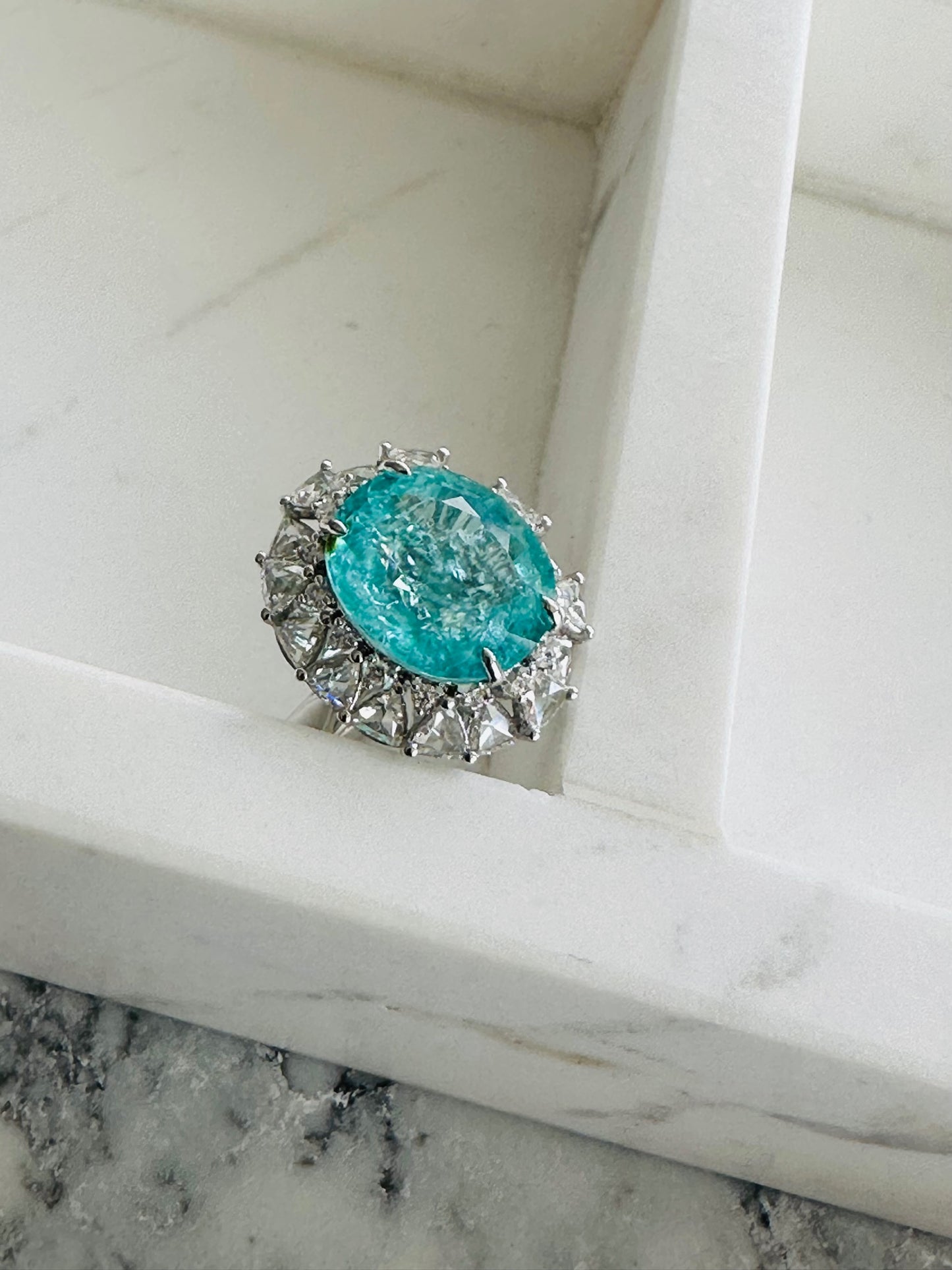 Paraiba Tourmaline Diamond Ring