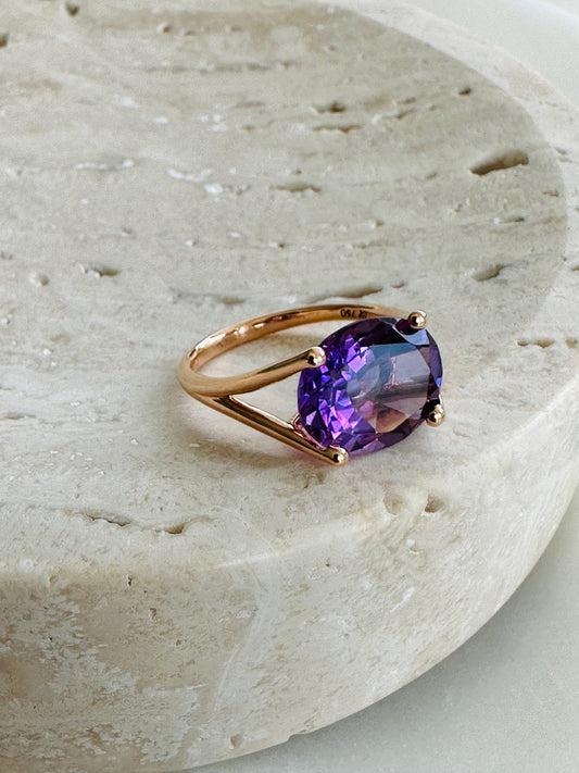 18K Rose Gold Amethyst