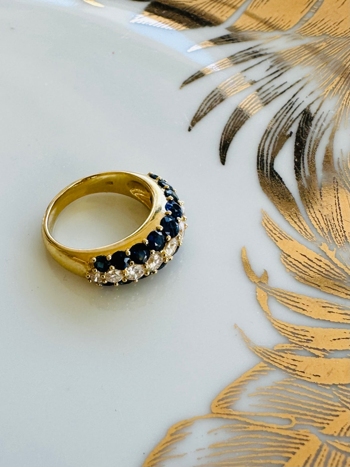 Royal Blue Sapphire and Diamond Ring