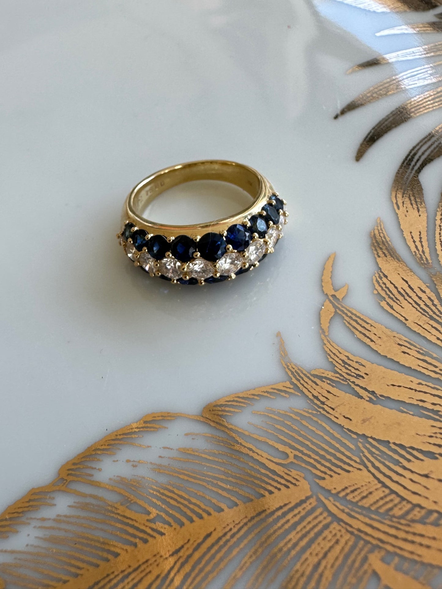 Royal Blue Sapphire and Diamond Ring