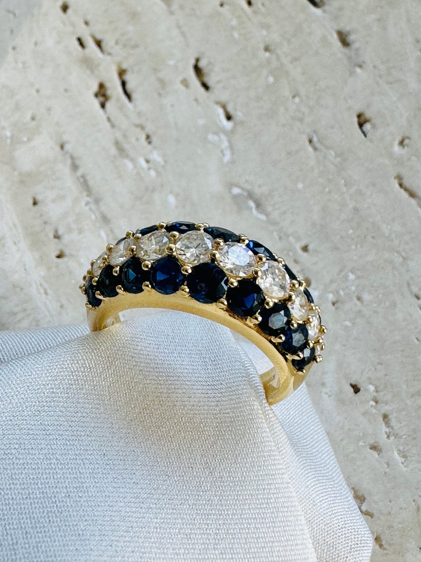 Royal Blue Sapphire and Diamond Ring