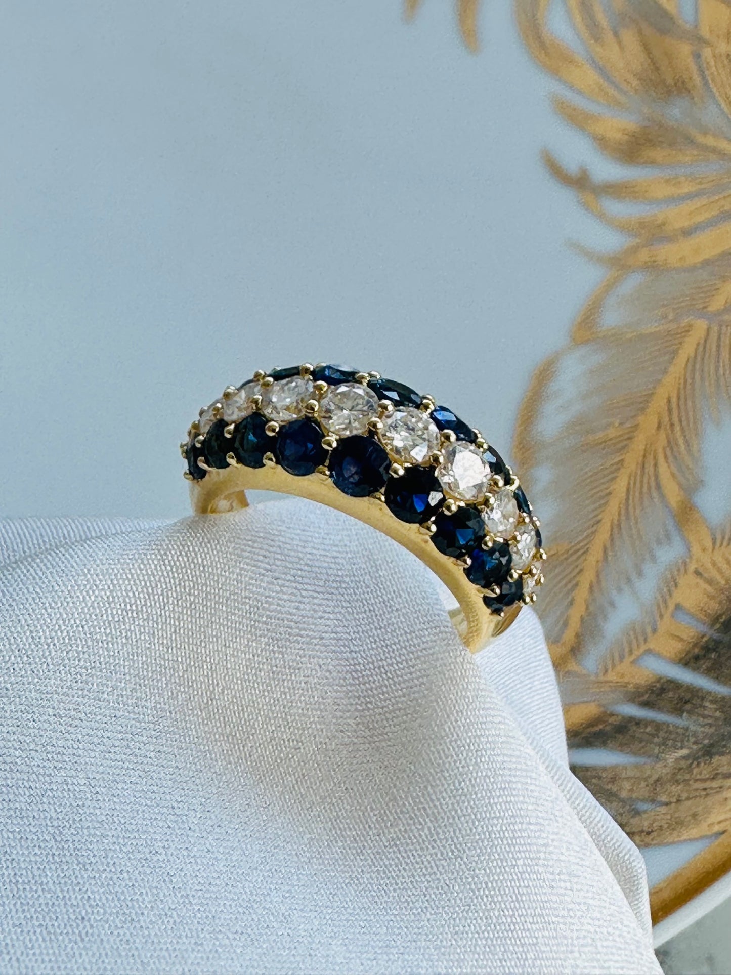 Royal Blue Sapphire and Diamond Ring