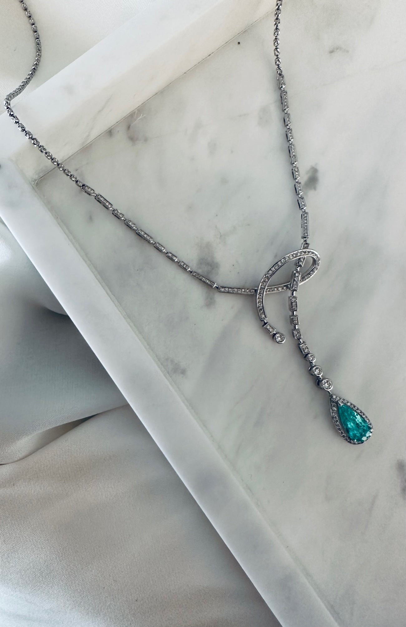 Paraiba Tourmaline Diamond Necklace