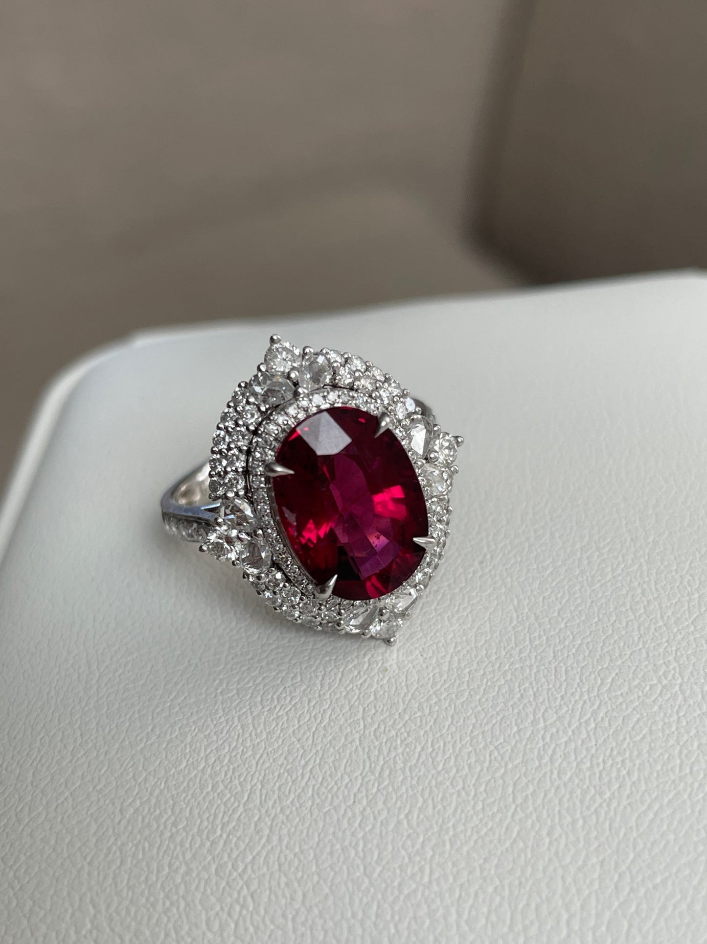 Rubellite Tourmaline Diamond Ring